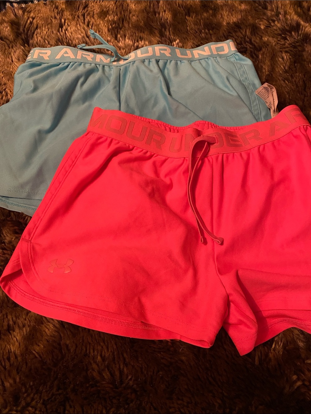 Under Armour Kids Athletic Shorts — Hot Pink & Light Blue